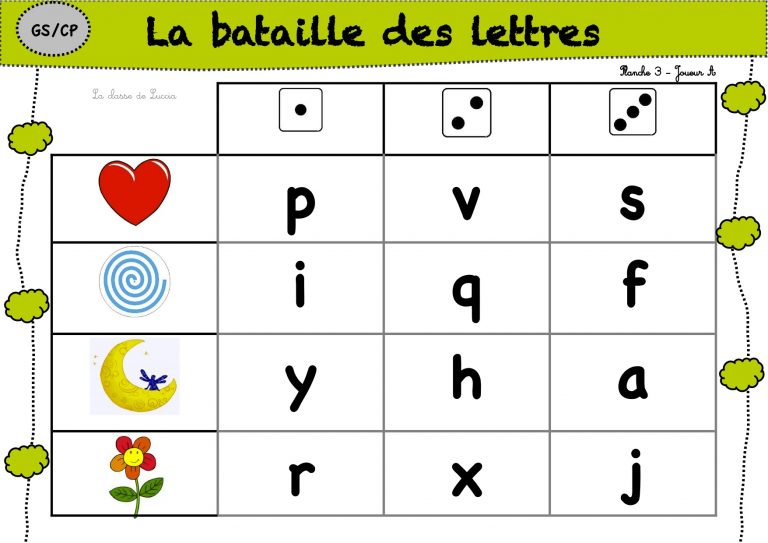 La Bataille Des Lettres La Classe De Luccia Dedans Jeux Maternelle