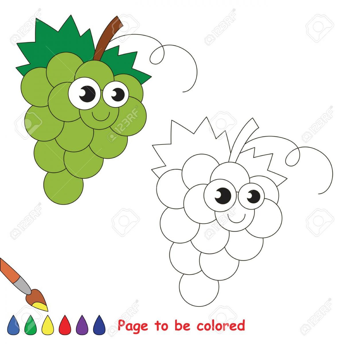 Raisins Blancs Colorer Livre Colorier Pour Duquer Les Enfants