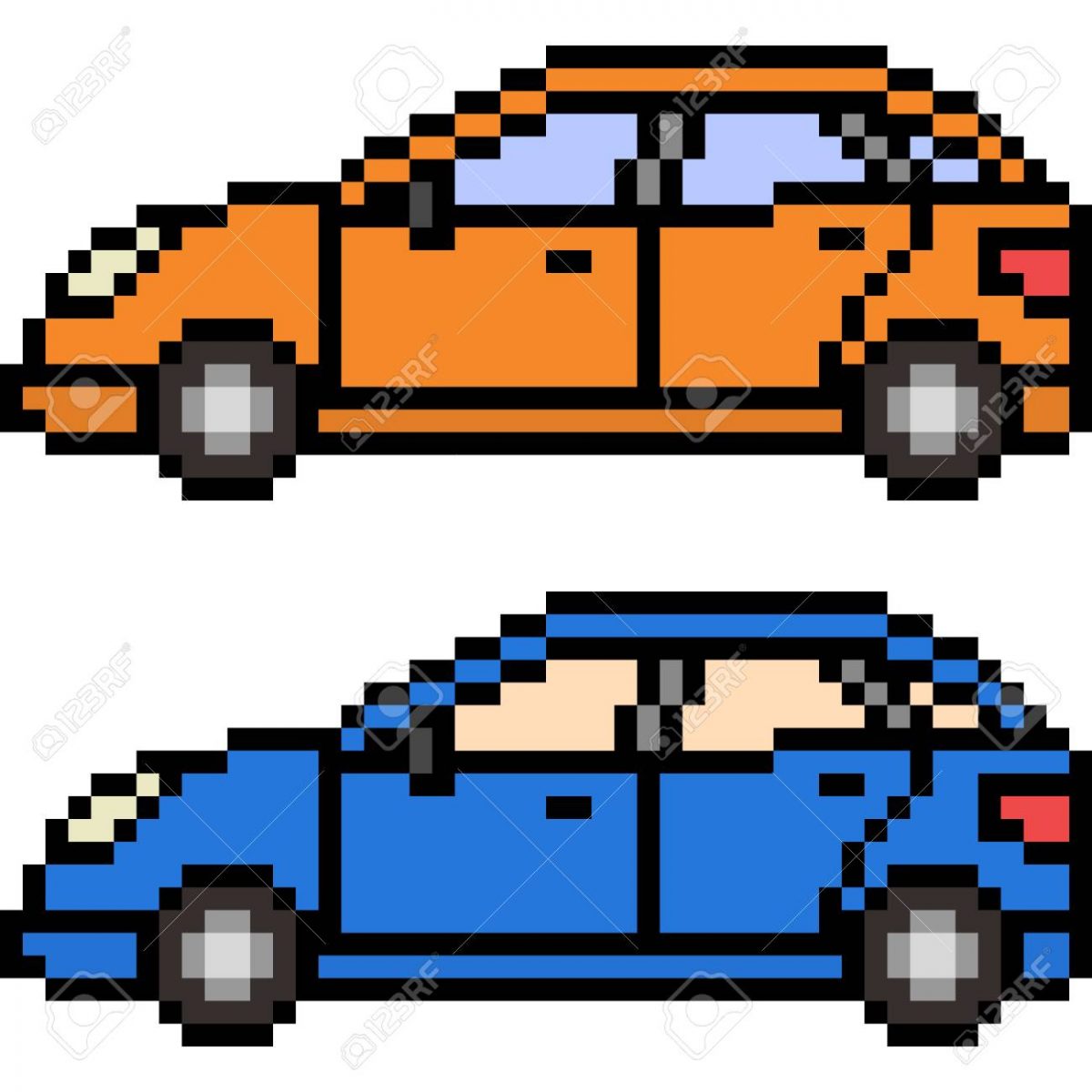 Vector Pixel Art Car Isolated Dedans Voiture Pixel Art Primanyc