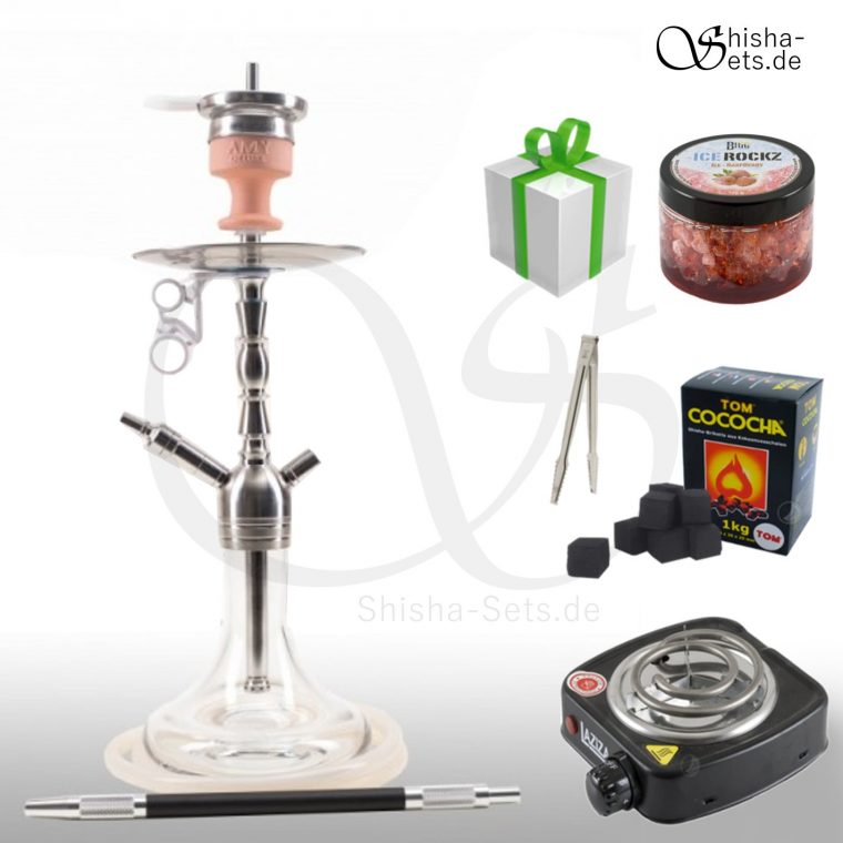 edelstahl shisha komplett set