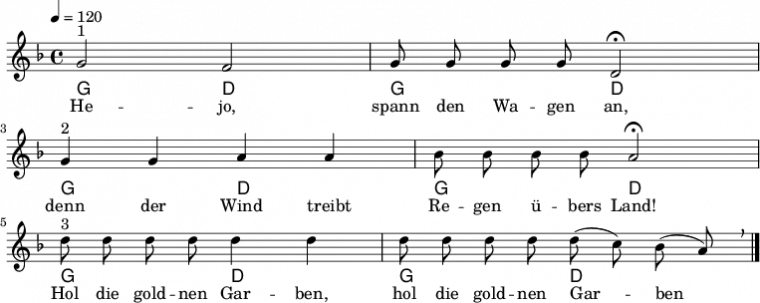 hejo spann den wagen an chords