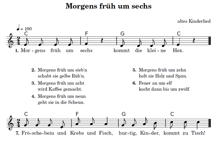 morgens früh um 6 kommt die kleine hex fingerspiel