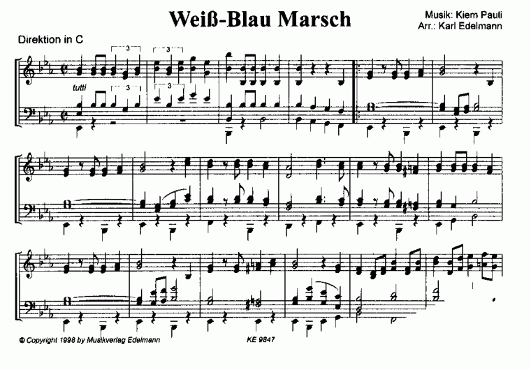 blau und weiß noten