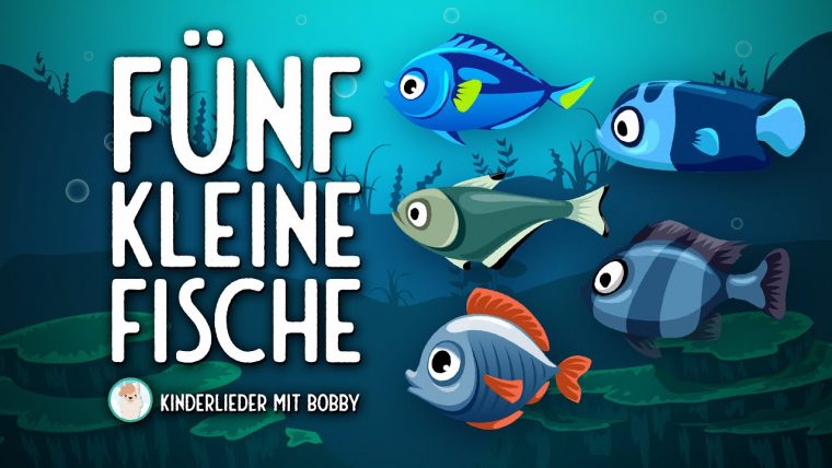 5 kleine fische die schwammen im meer