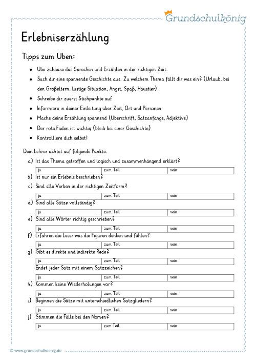 erlebniserzählung 5 klasse realschule beispiele