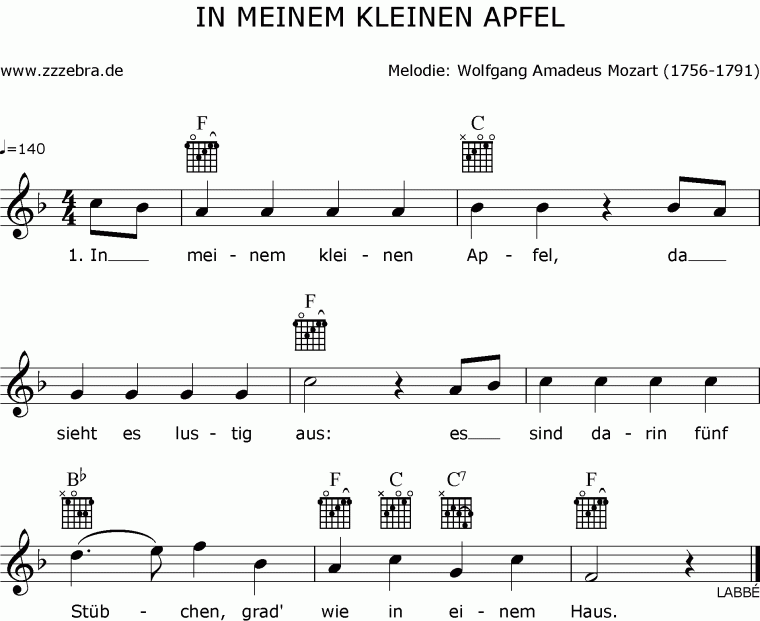 lied in meinem kleinen apfel