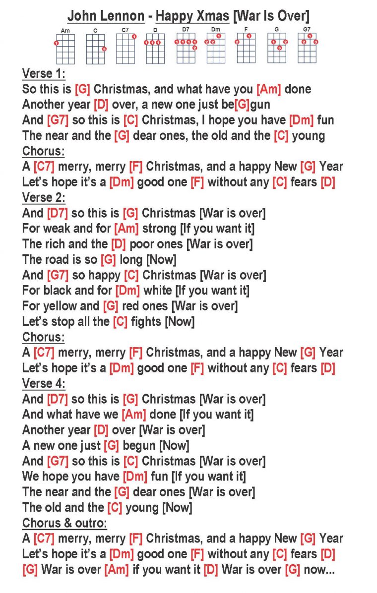 john lennon weihnachtslied text