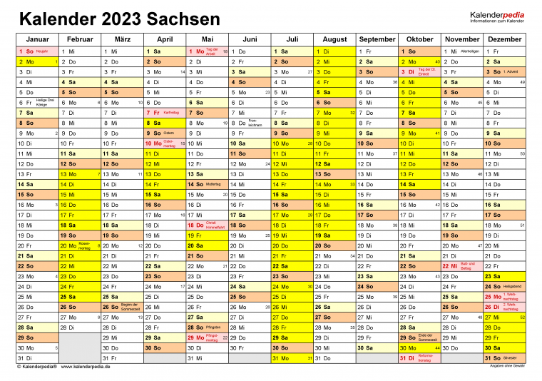 kalender 2023 mit ferien sachsen zum ausdrucken