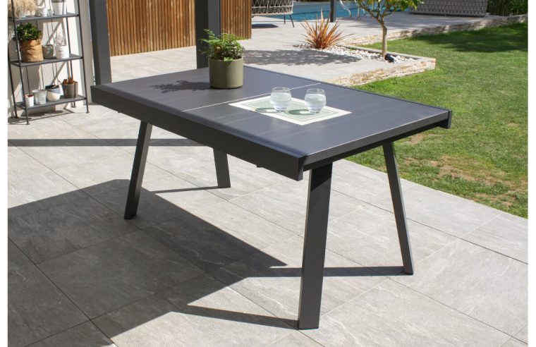 table de jardin en aluminium extensible