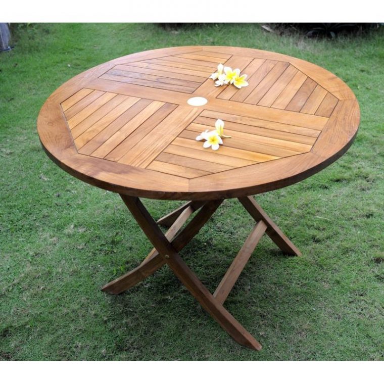 table de jardin ronde pliante