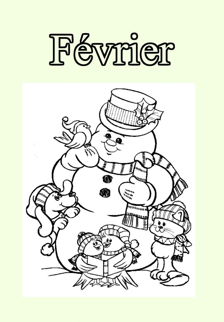 02 Fevrier – Coloriage Mois De L'année – Coloriages Pour Enfants avec Mois À Colorier Maternelle