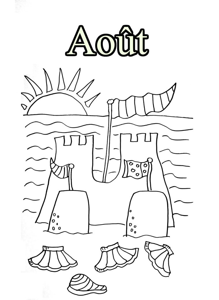 08 Aout – Coloriage Mois De L'année – Coloriages Pour Enfants à Mois À Colorier Maternelle