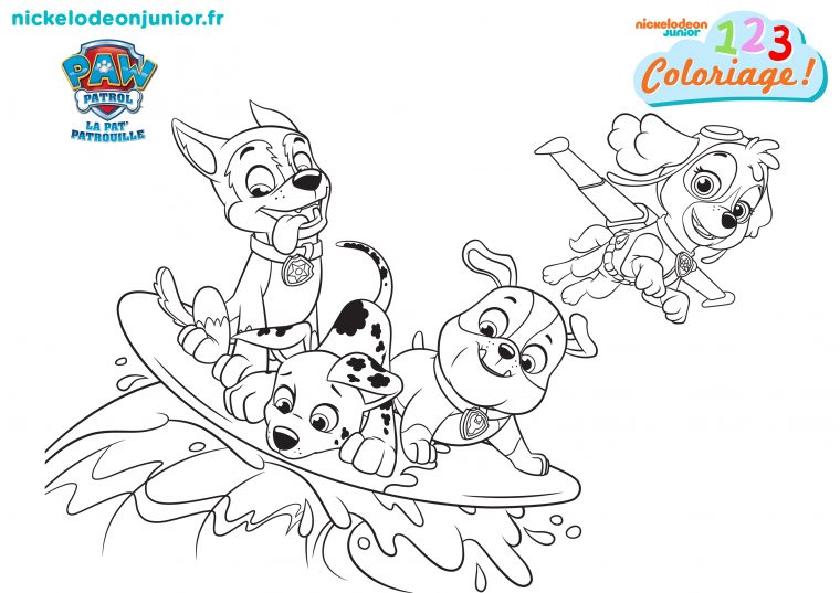 1, 2, 3 Coloriage ! | Paw Patrol : La Pat'patrouille | La pour Dessin De Vague A Imprimer