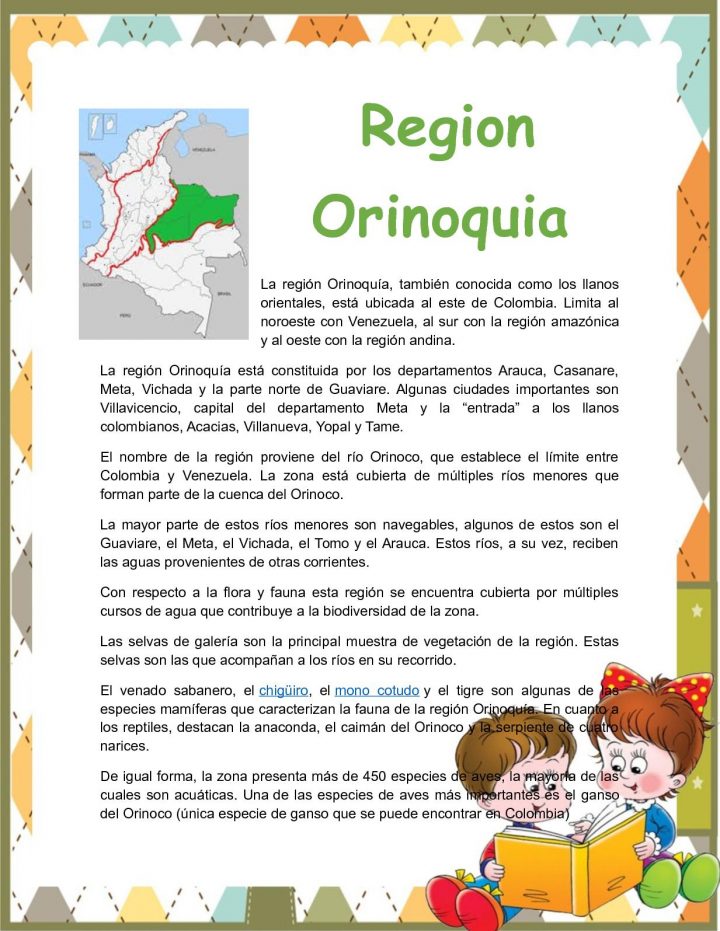 1 La Literatura Infantil En La Región Cultural Orinoquia En concernant Nombre De Region