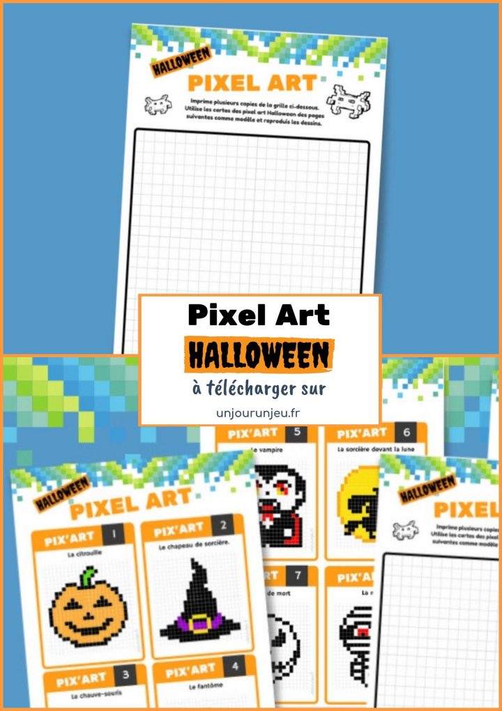 10 Fiches De Pixel Art D'halloween À Télécharger tout Jeu De Coloriage Pixel