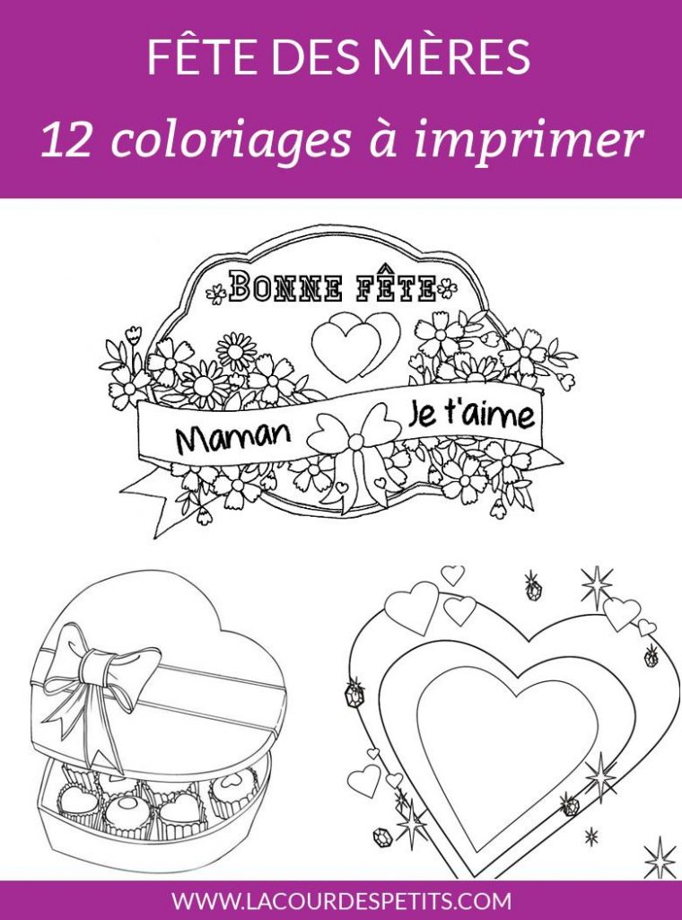 12 Coloriages Pour La Fête Des Mères (Avec Un Cadeau !) |La concernant Carte Bonne Fete Maman Imprimer