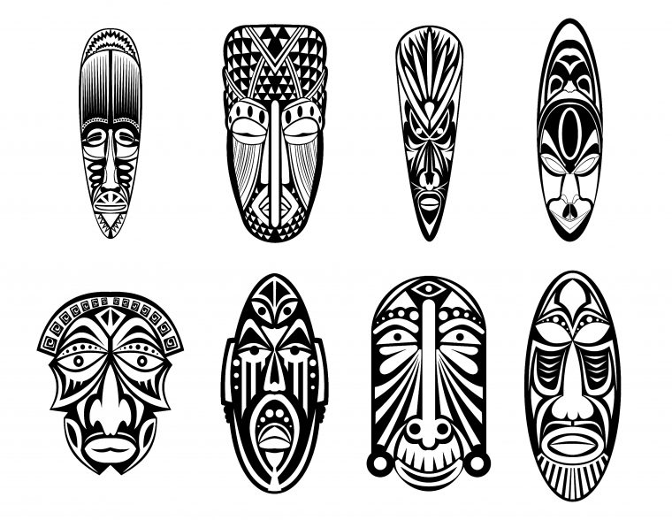 12 Masques Africains – Afrique – Coloriages Difficiles Pour serapportantà Dessin Africain A Colorier