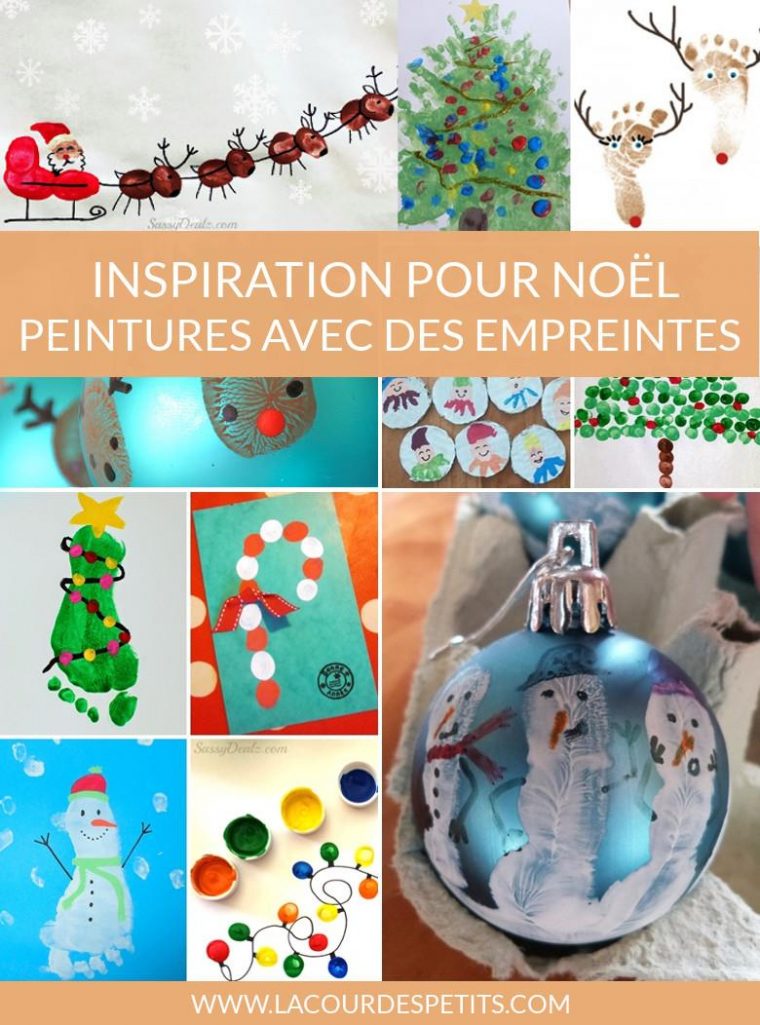 14 Peintures De Noël À Base D'empreintes |La Cour Des Petits tout Activité Manuelle Noel En Creche