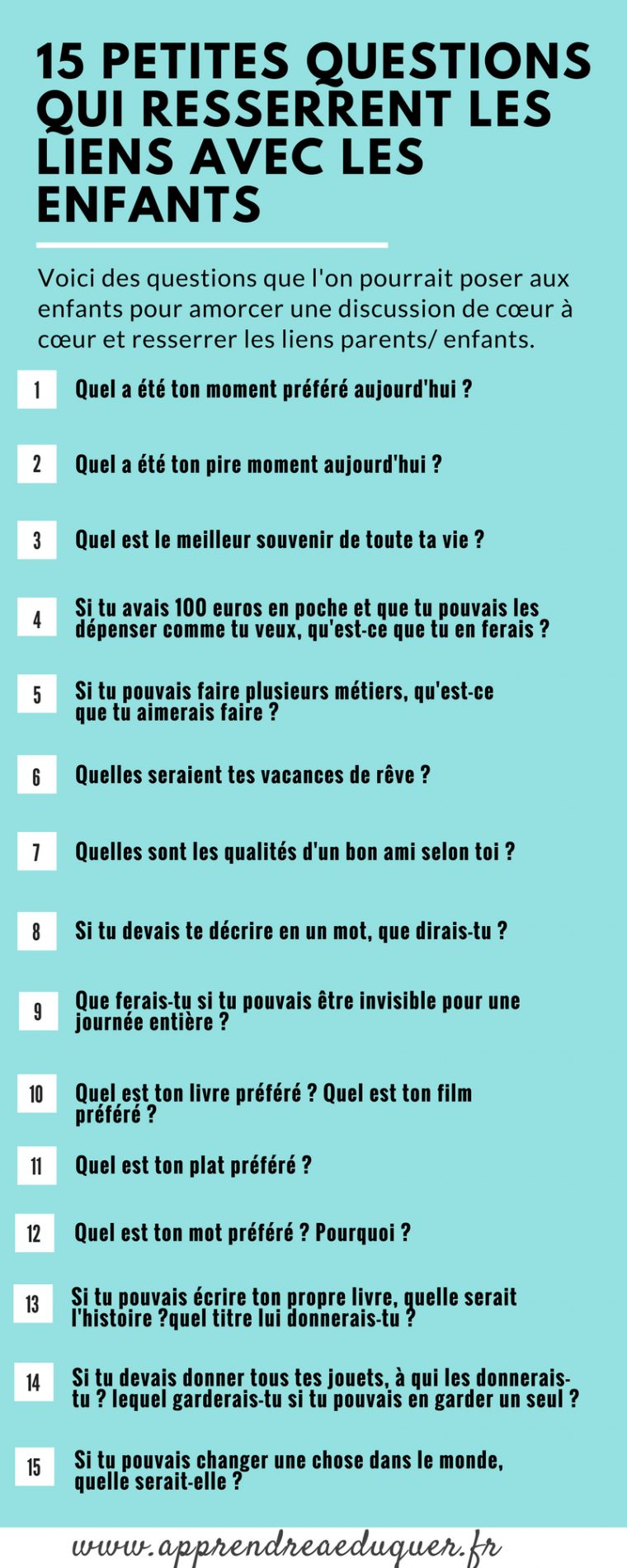 15 Petites Questions Qui Resserrent Les Liens Avec Les Enfants dedans Question Reponse Jeu