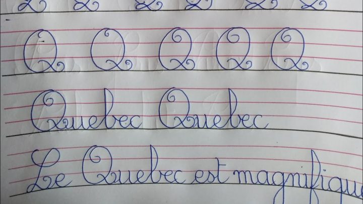 19- Écriture Cursive De L'alphabet Français (La Lettre Q_ Q) intérieur Alphabet Français Écriture