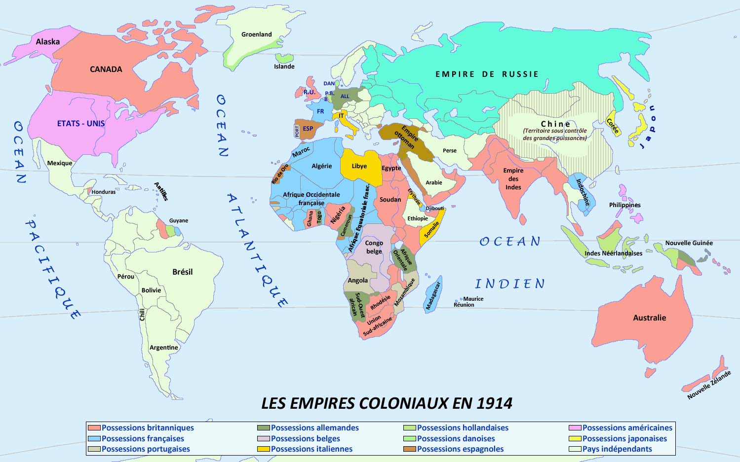 1900 : L'europe Domine Le Monde à Carte Des Pays De L Europe