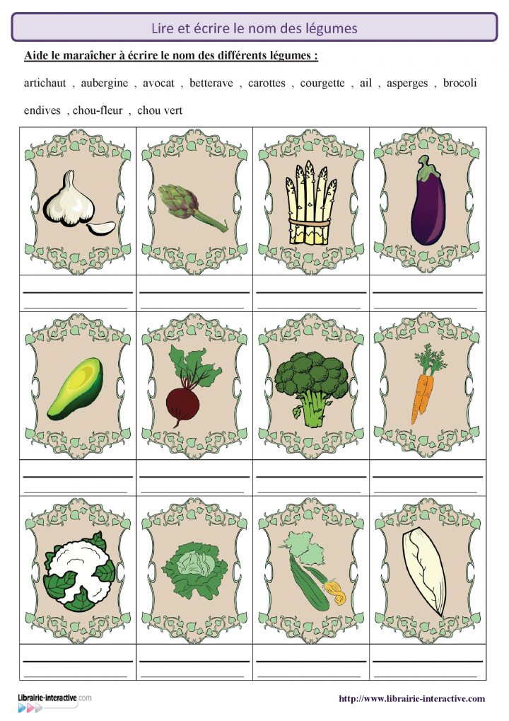 2 Fiches Pour Découvrir Et Reconnaître Les Légumes Puis encequiconcerne Apprendre Le Nom Des Animaux