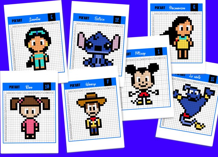 20 Modèles De Pixel Art Disney À Télécharger Gratuitement avec Coloriage Pixel Gratuit