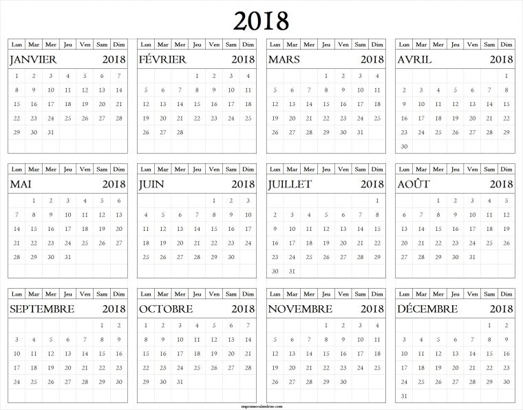 2018 Calendrier Archives – Page 7 Of 7 – Imprimer Calendrier serapportantà Calendrier Annuel 2018 À Imprimer