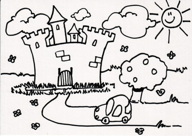 29 Dessins De Coloriage Chateau À Imprimer à Dessin Chateau Princesse