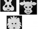 3 Masques Animaux À Décorer Avec Des Gommettes - Lion - Taureau - Lapin serapportantà Masques Animaux À Imprimer