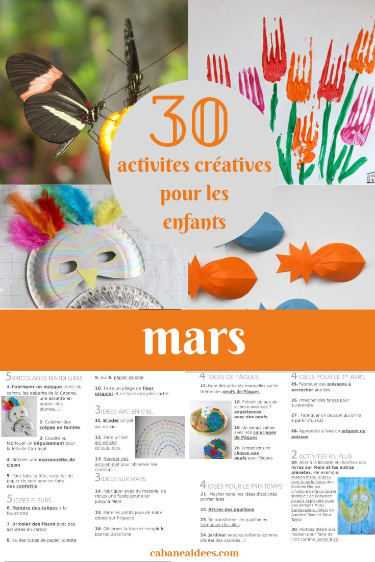 31 Activités Créatives Pour Mars Pour Les Enfants (Avec Une à Activité Fille 6 Ans