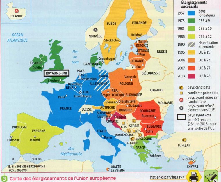 3E / L'union Européenne : Construction, Caractéristiques Et destiné La Carte De L Union Européenne