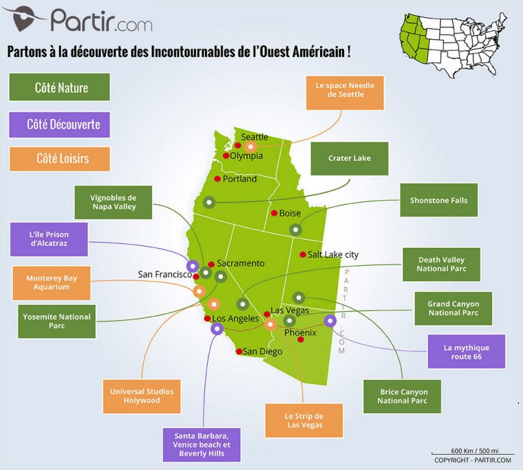 4 Cartes De L'ouest Américain Pour Ne Rien Manquer En 2020 encequiconcerne Carte Etat Amerique