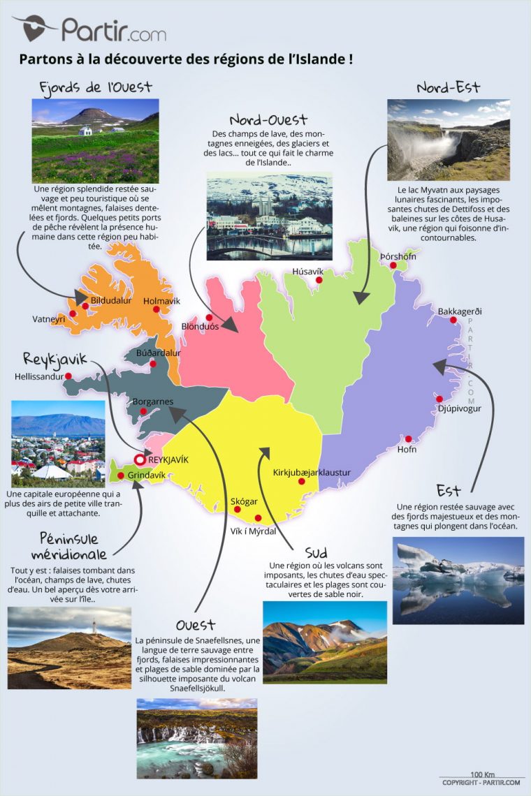 4 Cartes Touristiques D'islande Pour Ne Rien Manquer En 2020 destiné Carte France Avec Region