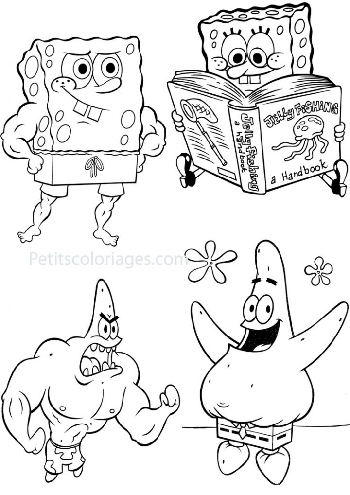 4 Coloriages Bob L'éponge Patrick,muscle Sur avec Image Bob L Éponge A Imprimer