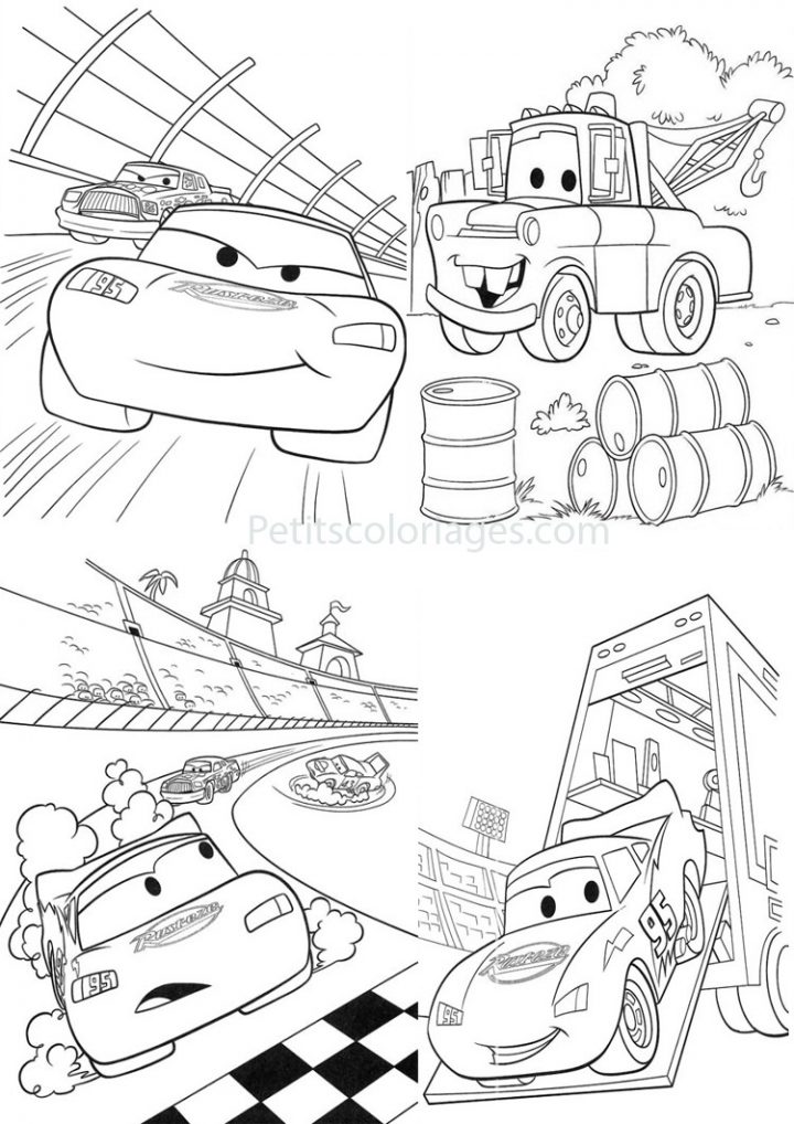 4 Coloriages Cars Flash Mcqueen, Depanneuse, Martin Sur serapportantà Coloriage De Flash Mcqueen