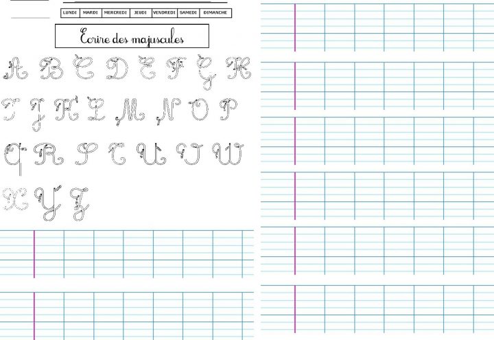 47 Fiches D'écriture, Dictées Muettes, Légendes À Écrire à Lettres Majuscules À Imprimer