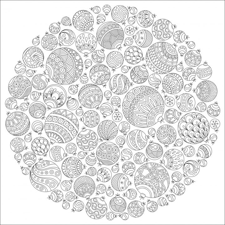 47952727 Pattern For Coloring Book. Christmas Hand Drawn intérieur Mandala À Colorier Adulte