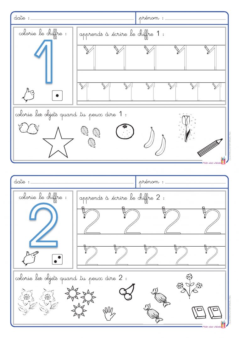 5 Fiches Pour Apprendre À Écrire Les Chiffres De 1 À 5 Et avec Apprendre A Ecrire Les Chiffres