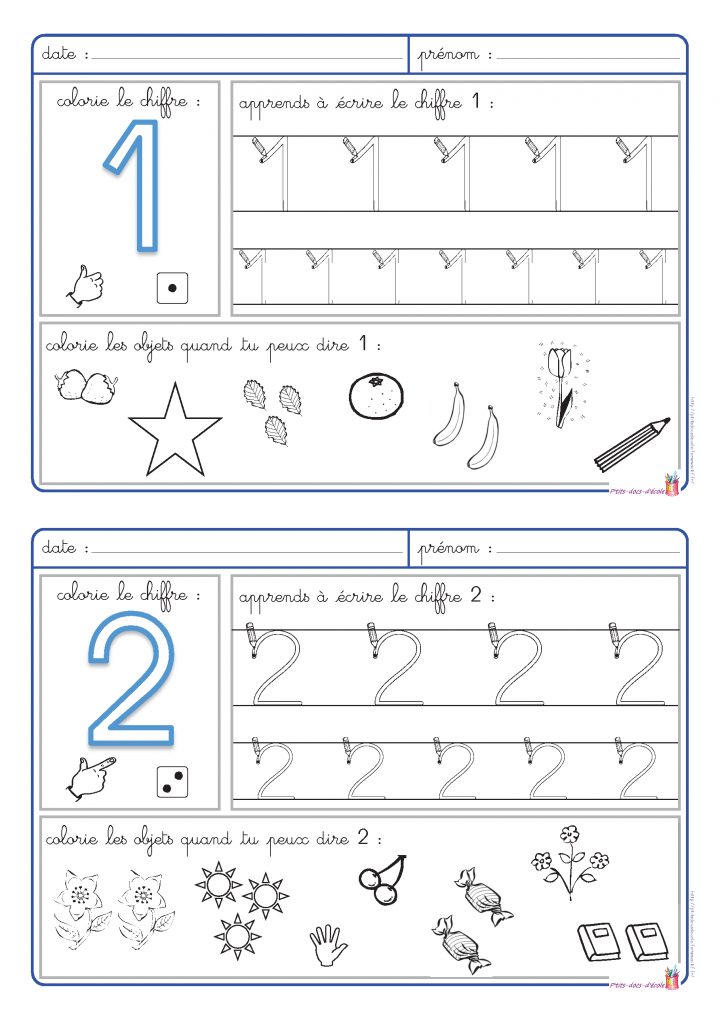 5 Fiches Pour Apprendre À Écrire Les Chiffres De 1 À 5 Et serapportantà Écriture Chiffres Maternelle