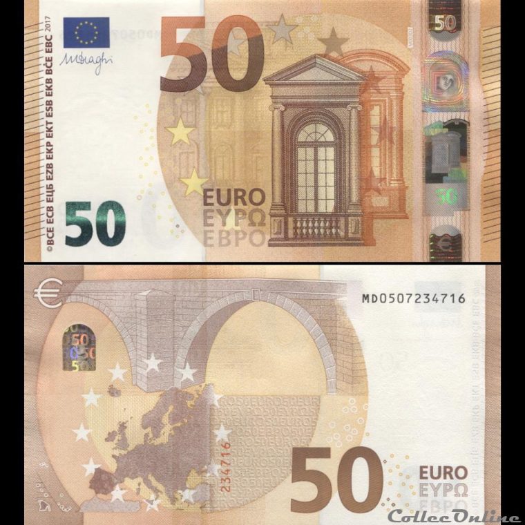 50 Euros – Signature Draghi – Pick 23 M – Portugal : Billets concernant Billet Euro A Imprimer