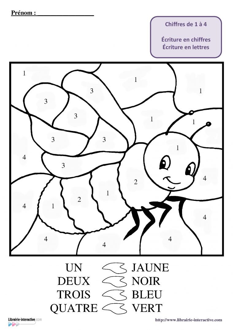 6 Coloriages Magiques D'abeille Pour Travailler Le à Coloriage Codé Moyenne Section