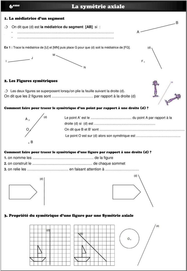 6 Eme La Symétrie Axiale – Pdf Free Download avec Symétrie Cm1 Évaluation