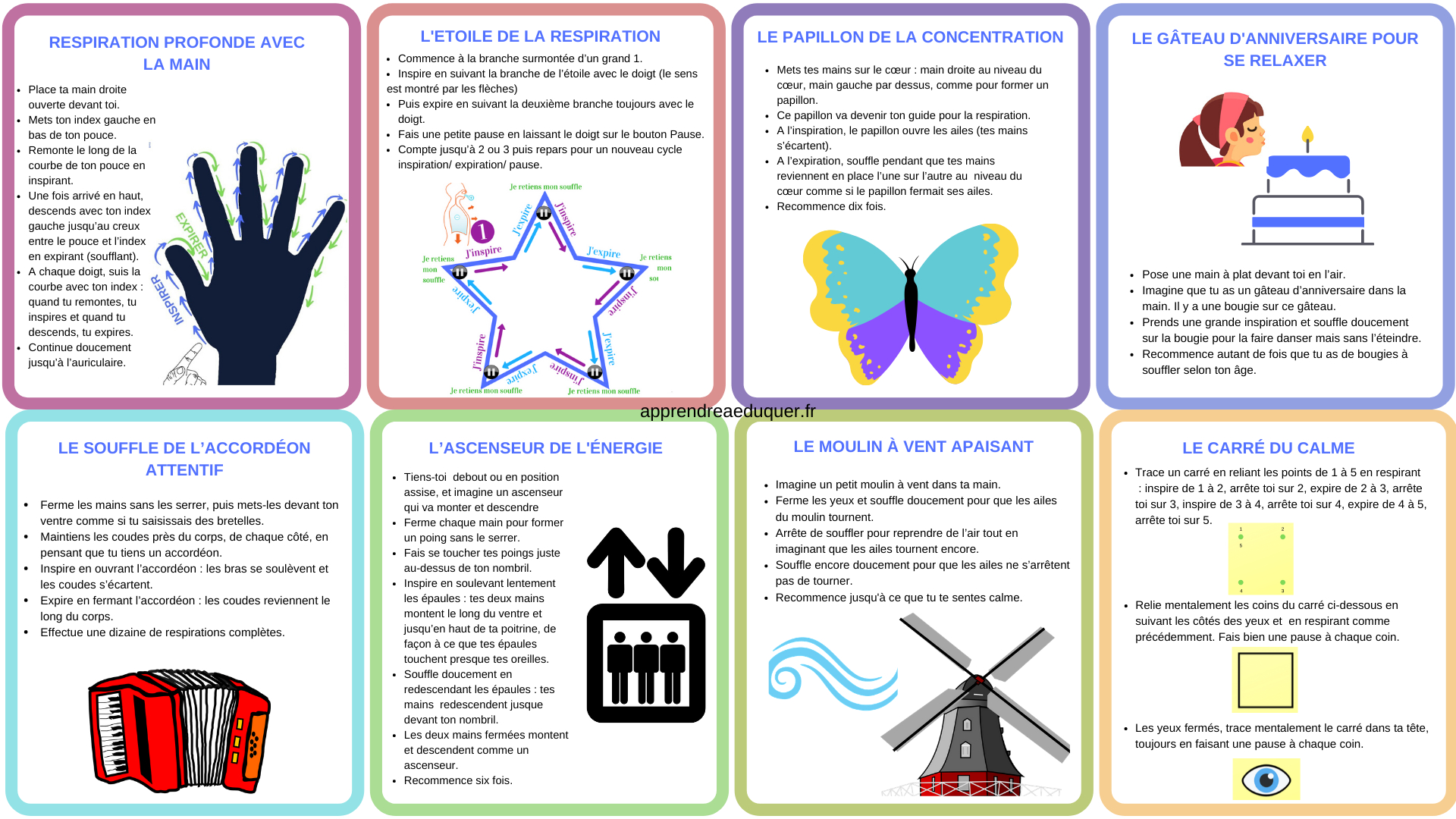 8 Cartes Avec Des Exercices De Respiration Pour Les Enfants à Exercice Enfant 4 Ans