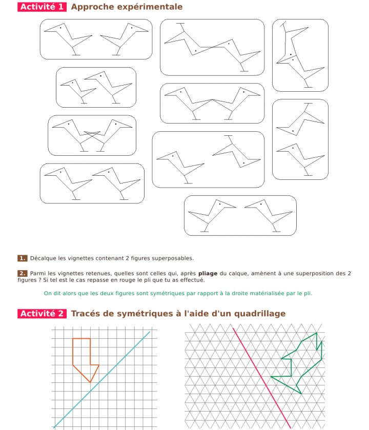 8 – Symétrie Axiale serapportantà Symétrie Quadrillage