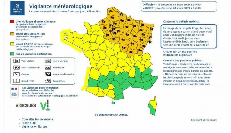 A La Une | Alerte Orange "vents Violents" Ce Lundi En Alsace dedans Département Et Préfecture