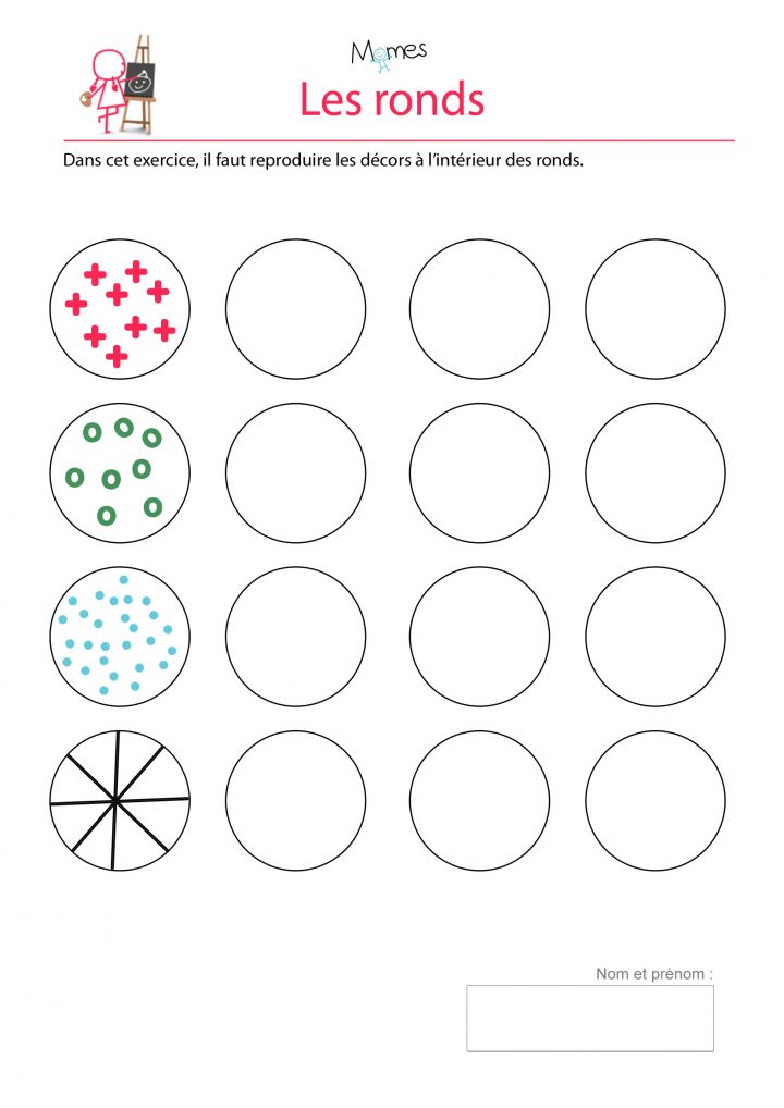 À L'intérieur D'un Cercle – Momes pour Exercices Maternelle A Imprimer Gratuit