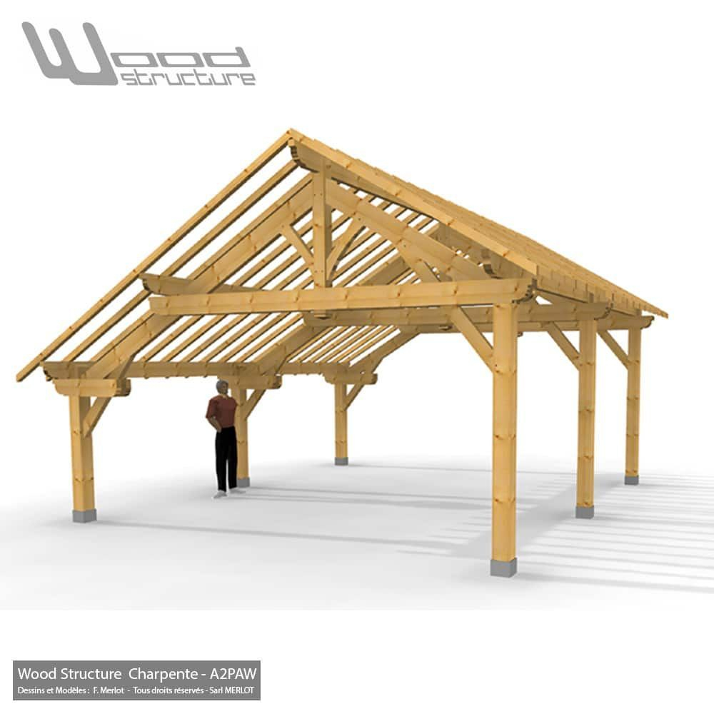 Abris 2 Pans Asymétrique - Wood Structure - Abris, Garage avec R2Gion France