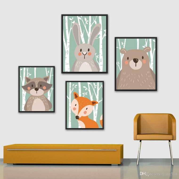 Acheter Dessin Animé Animal Lapin Ours Fox Art Minimaliste Toile Affiche  Peinture Crèche Image Imprimer Moderne Maison Enfants Chambre Décor De  $17.09 à Creche A Imprimer