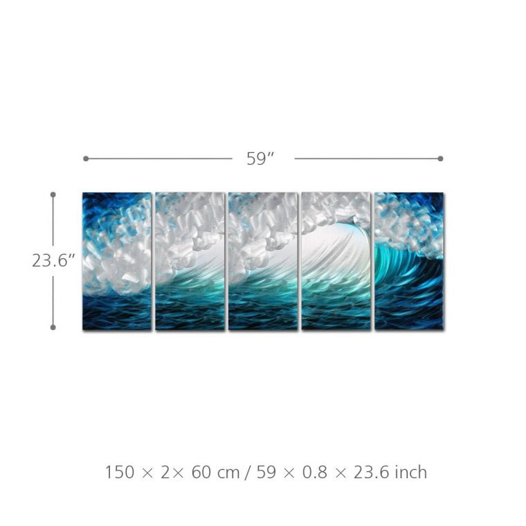 Acheter Vagues Peinture Moderne Vague Paysage Marin Paysage Imprimer Mur  Art Décoration 5 Panneaux Décor Décoration Décoration Accessoires De  $428.17 serapportantà Dessin De Vague A Imprimer